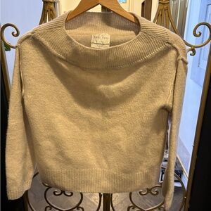Off the shoulder designer 3/4 sleeve oatmeal wool Sweater forte forte Italy xs